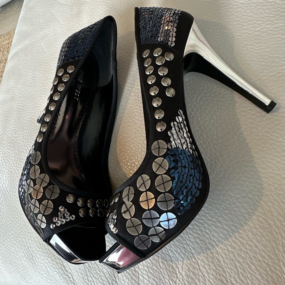 NINE WEST Nine West  Peep Toe Platform Mirrored heel Stilettos